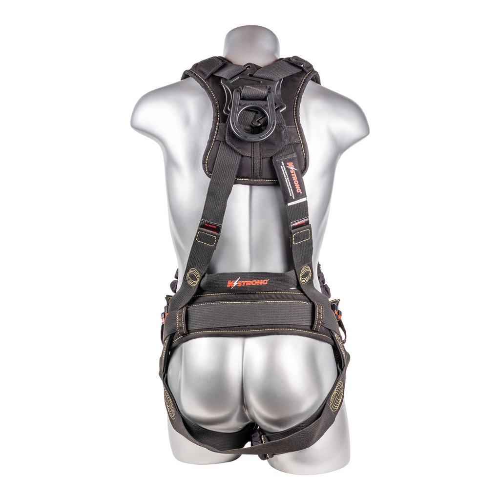 [FP-UFH10732P] 5-Point FBH - Dielectric Arc Flash Rated, Removable Back/Shoulder Pad and Waist Belt, Dorsal D-ring, Front D-ring and 2 Side D-rings, PT Legs