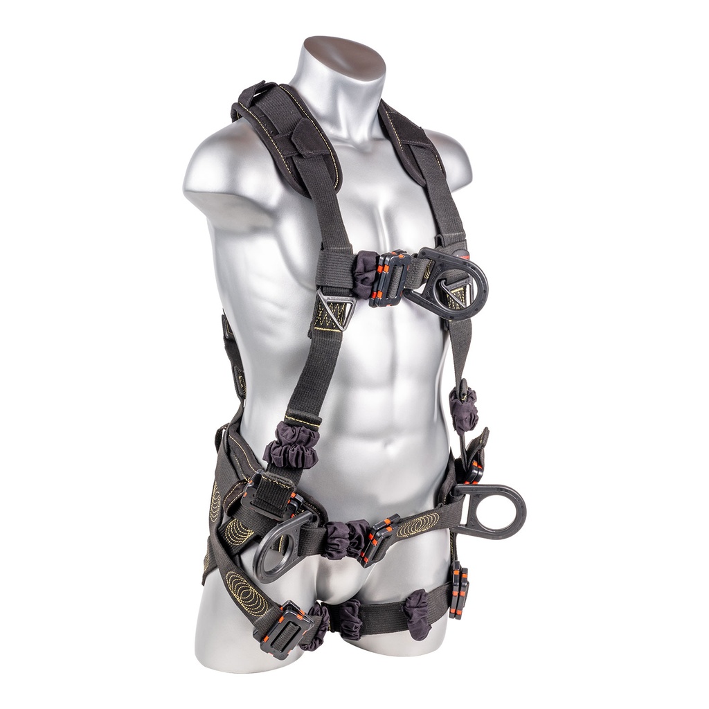 [FP-UFH10732P] 5-Point FBH - Dielectric Arc Flash Rated, Removable Back/Shoulder Pad and Waist Belt, Dorsal D-ring, Front D-ring and 2 Side D-rings, PT Legs