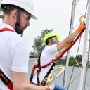 [FP-UFL206131] 4.5 - 6 ft. Elasticated SAL Twin leg 100% tie-off with (1) snap hook and (2) rebar hooks
