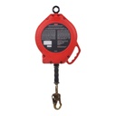 [FP-UFS310100] 100' Galvanized Steel Cable SRL, swivel eye at anchorage end, other end load indicator swivel snap hook. Includes installation carabiner and tagline