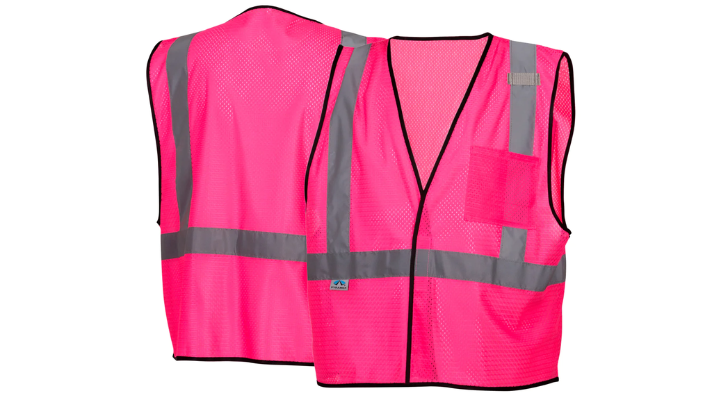 [SA-RV1270] Pink Mesh Safety Vest with Reflective Tape