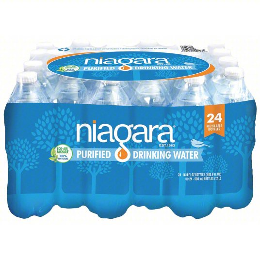 Niagara Purified Bottled Water, 16.9 oz., 24 Bottles/Case. 84 Case/Pallet