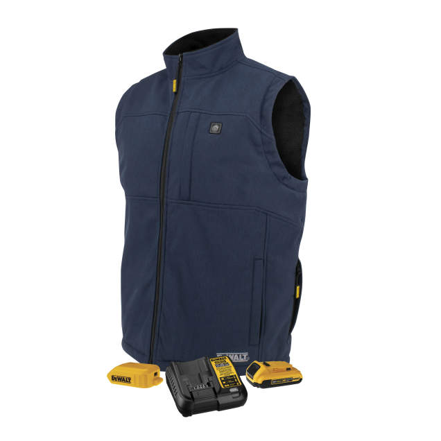 [SA-DCHV089] DEWALT Men's Navy Heated Vest with Sherpa Lining