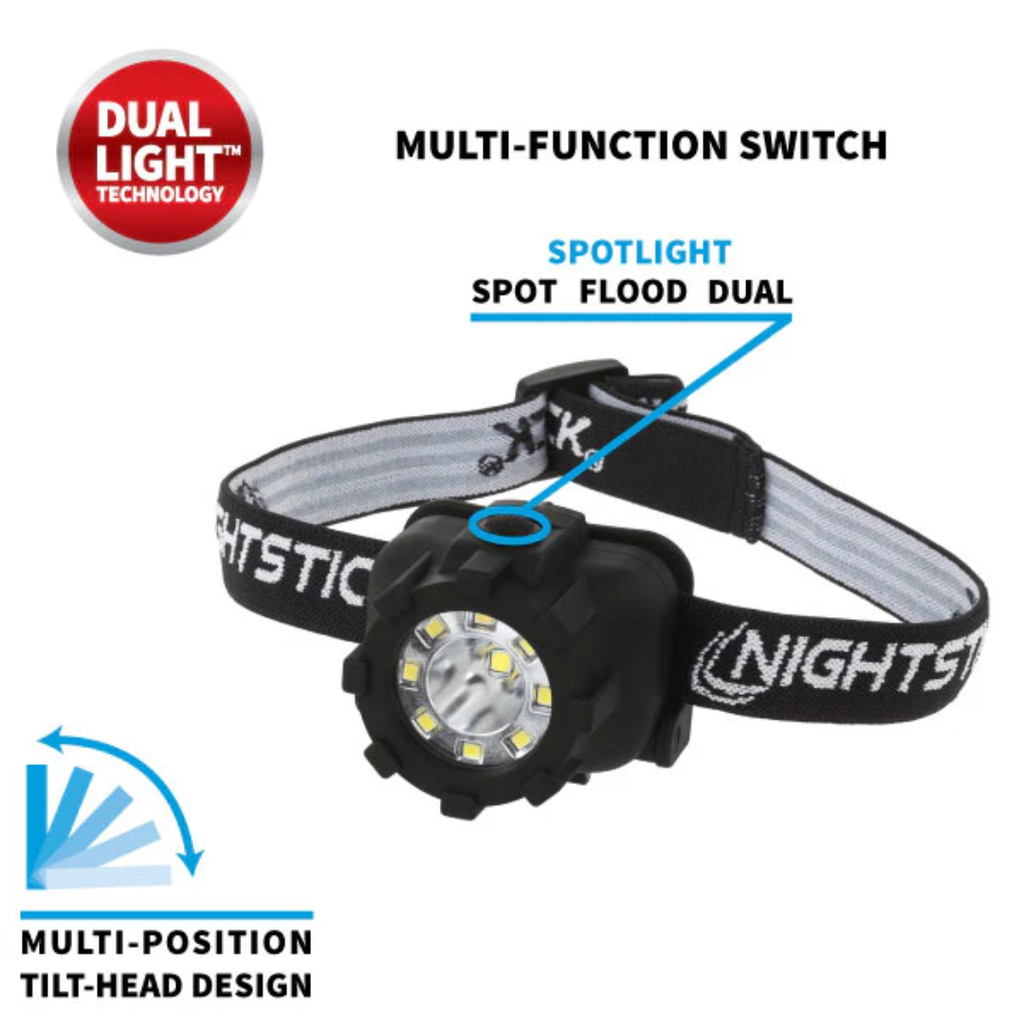 Nightstick LED Dual-Light™ Headlamp, AAA Batteries included