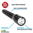 Nightstick Full-Size Rechargeable Metal Multi-Function Dual-Light Flashlight