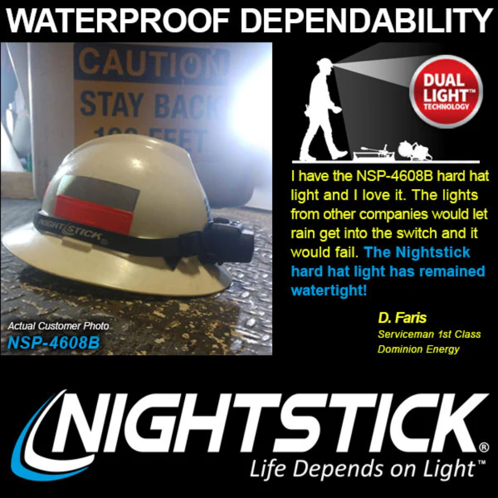 Nightstick LED Headlamp, White Spotlight & Flood Light, AAA Batteries included