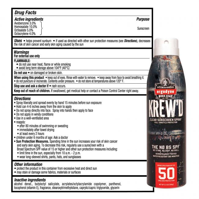 KREW’D® 6353 SPF 50 Sunscreen Spray