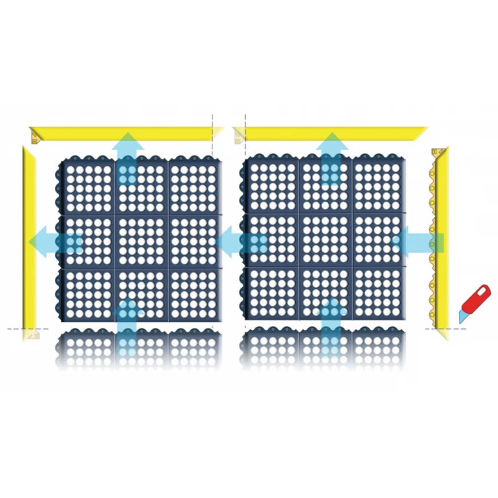 [IP-550] Interlocking Anti-Fatigue Rubber Mat,Cushion-Ease®, 550