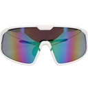 Site Boss Enhanced Coverage Full Frame Safety Glasses, with White Frame, Green Mirror Plus PRO Lens, and Anti-Scratch Coating