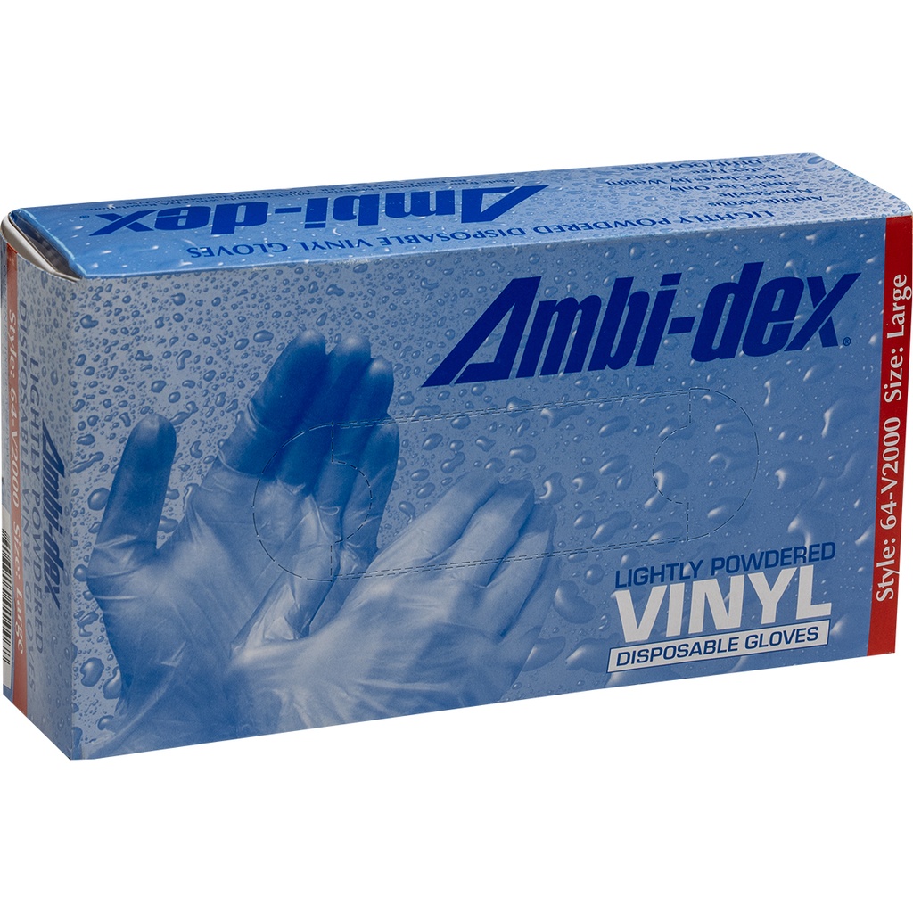 [A-64-V2000] Ambi-dex® Industrial Grade Disposable Vinyl Glove, Powdered - 4 Mil