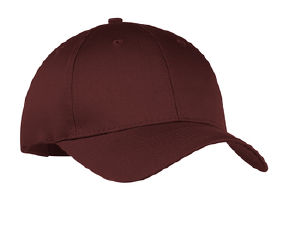 Six-Panel Twill Cap - Maroon