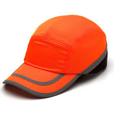 Baseball Style Bump Cap, Hi Vis-Orange