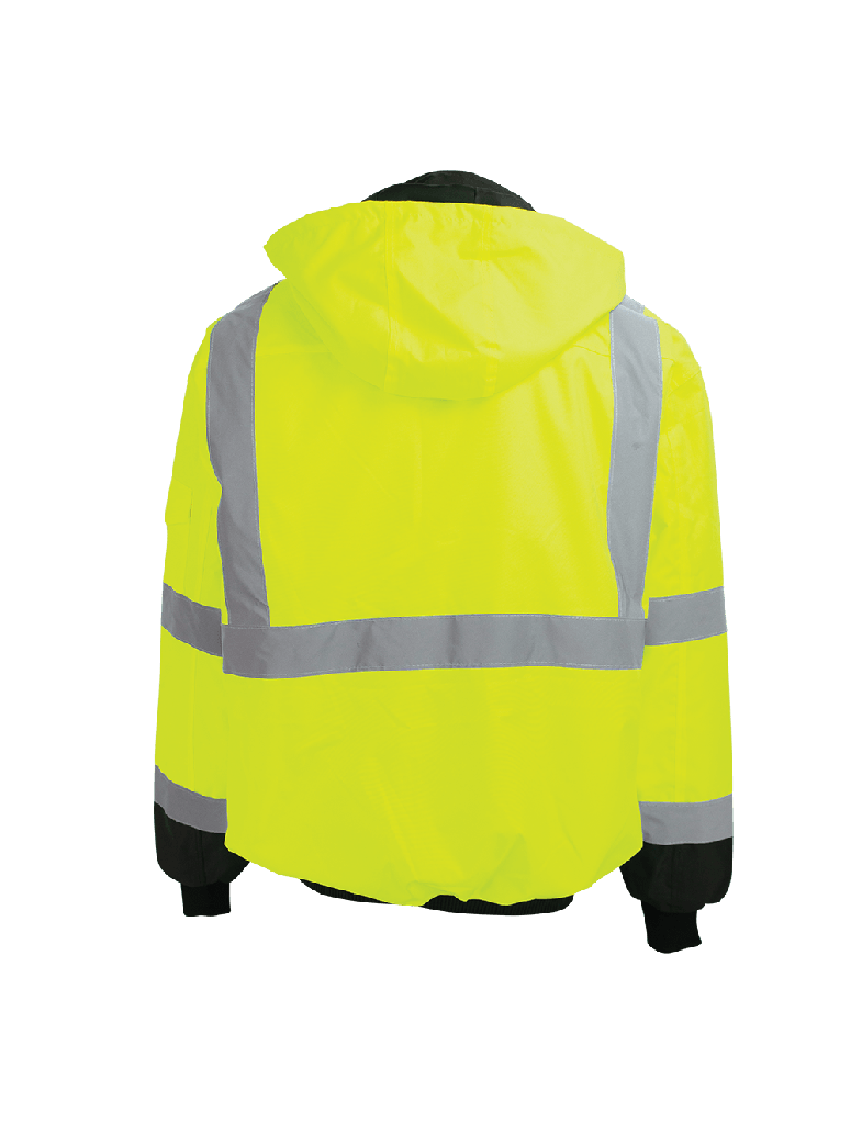 FrogWear® HV High-Visibility Black Interior Winter Bomber Jacket