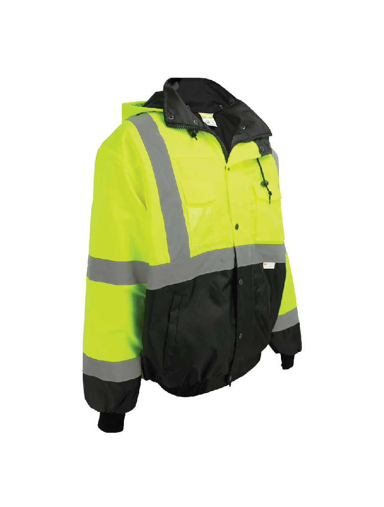 FrogWear® HV High-Visibility Black Interior Winter Bomber Jacket