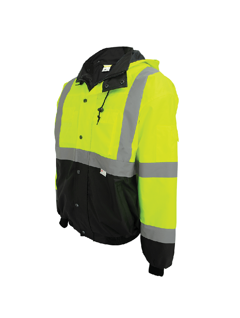 FrogWear® HV High-Visibility Black Interior Winter Bomber Jacket