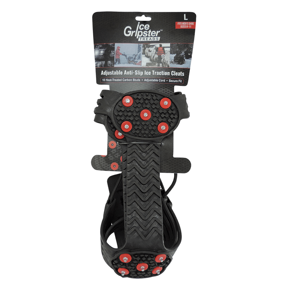 Ice Gripster™ Treads Anti-Slip Traction Cleats with Carbon Steel Studs