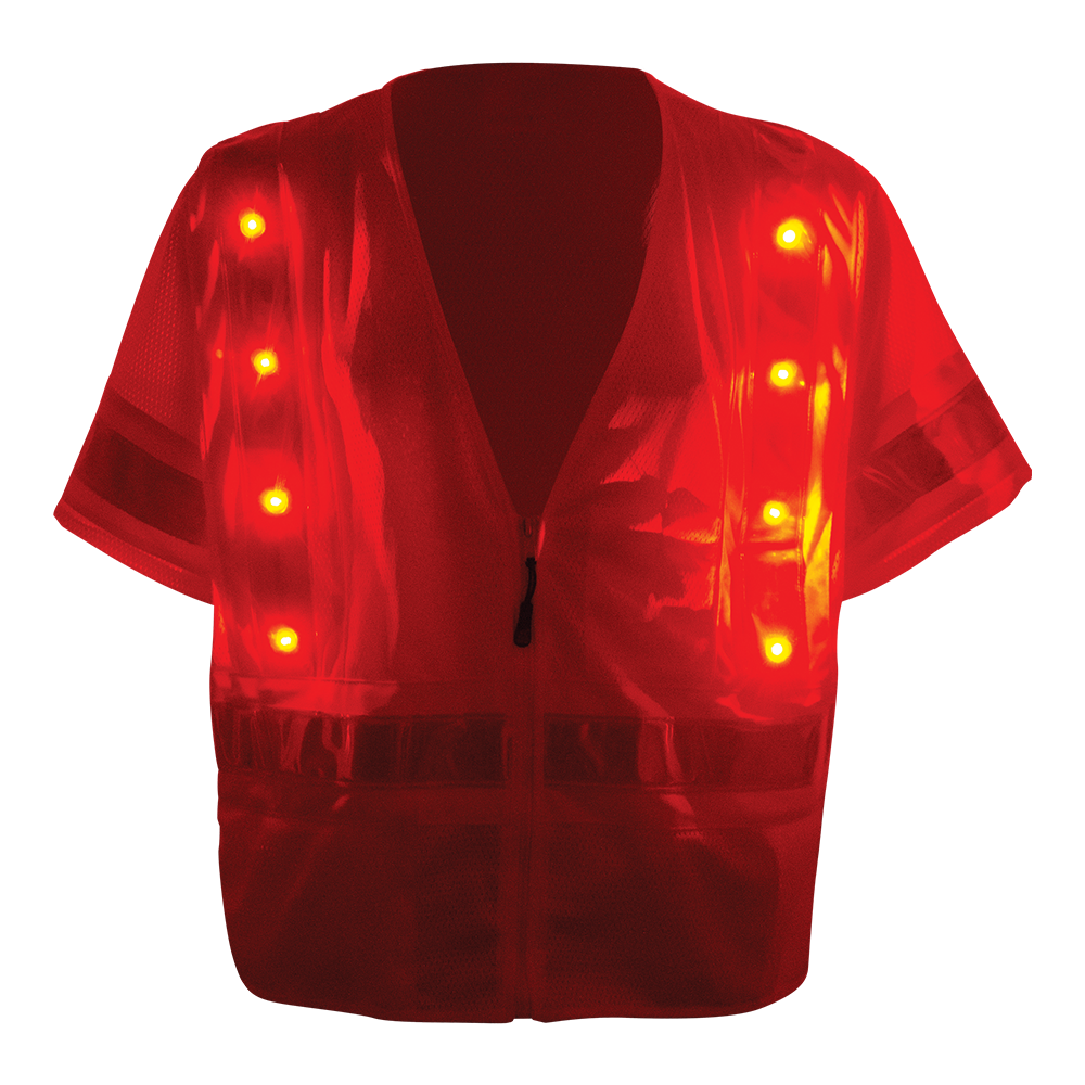 Hi Vis Lightweight Mesh Safety LED Vest