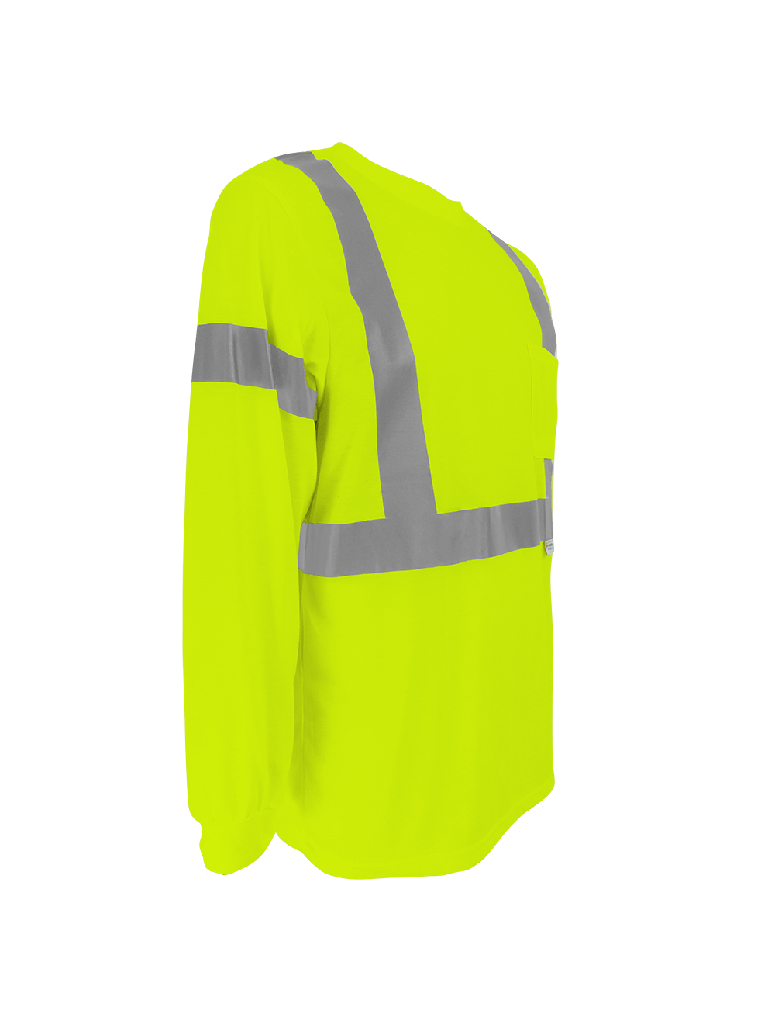 FrogWear® HV Self-Wicking High-Visibility Yellow/Green Long-Sleeved Shirt with Reflective