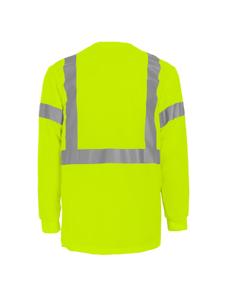 FrogWear® HV Self-Wicking High-Visibility Yellow/Green Long-Sleeved Shirt with Reflective