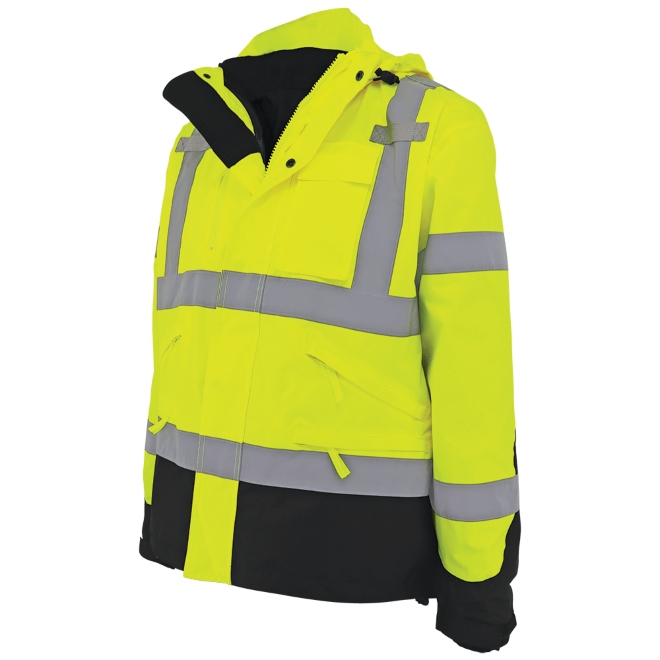 [SA-GLO-P3] FrogWear® High-Visibility Yellow/Green Three-in-One Hybrid Parka