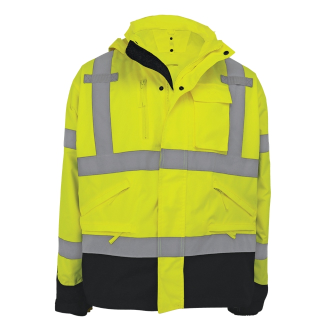[SA-GLO-P3] FrogWear® High-Visibility Yellow/Green Three-in-One Hybrid Parka