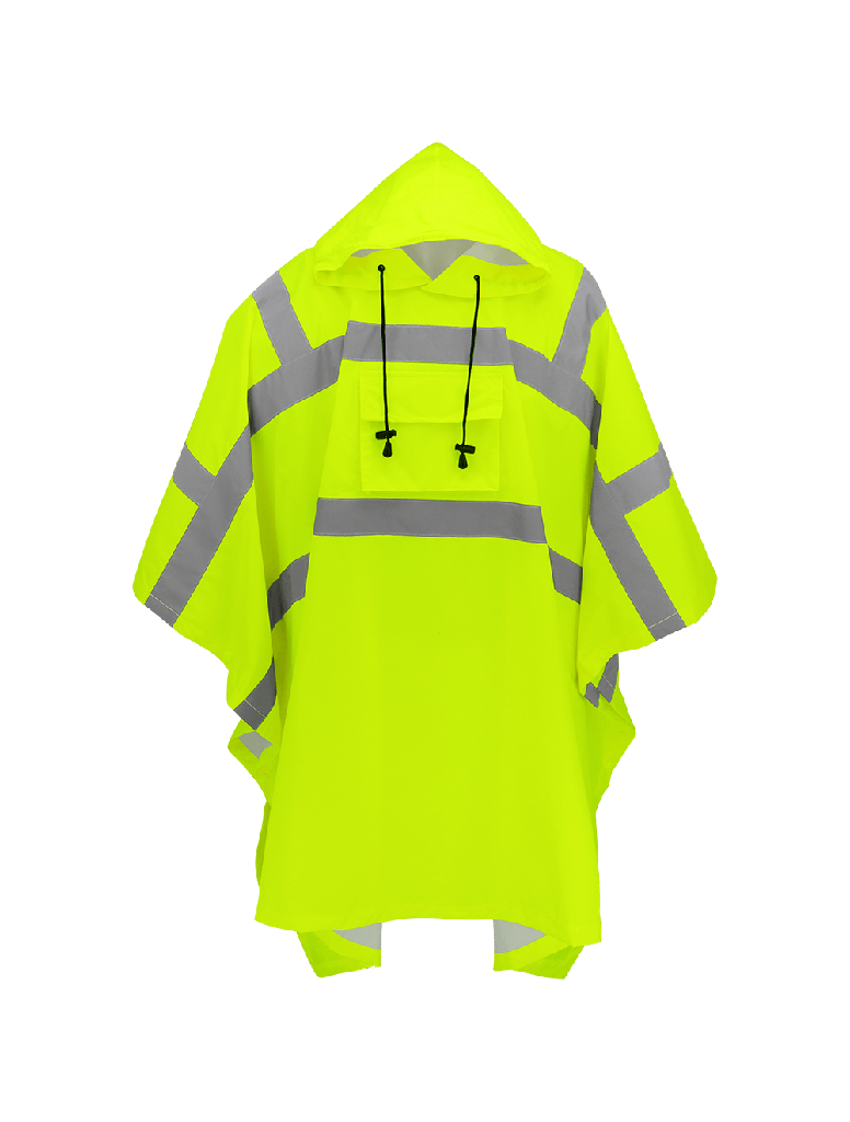 [SA-GLO-850] FrogWear® HV High-Visibility Yellow/Green Polyester Rain Poncho