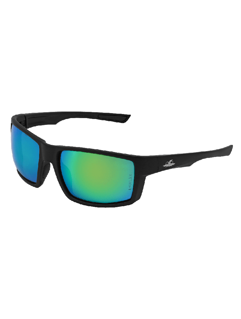 [EP-BH26616PFT] Sawfish™ Green Mirror Performance Fog Technology Lens, Matte Black Frame Safety Glasses