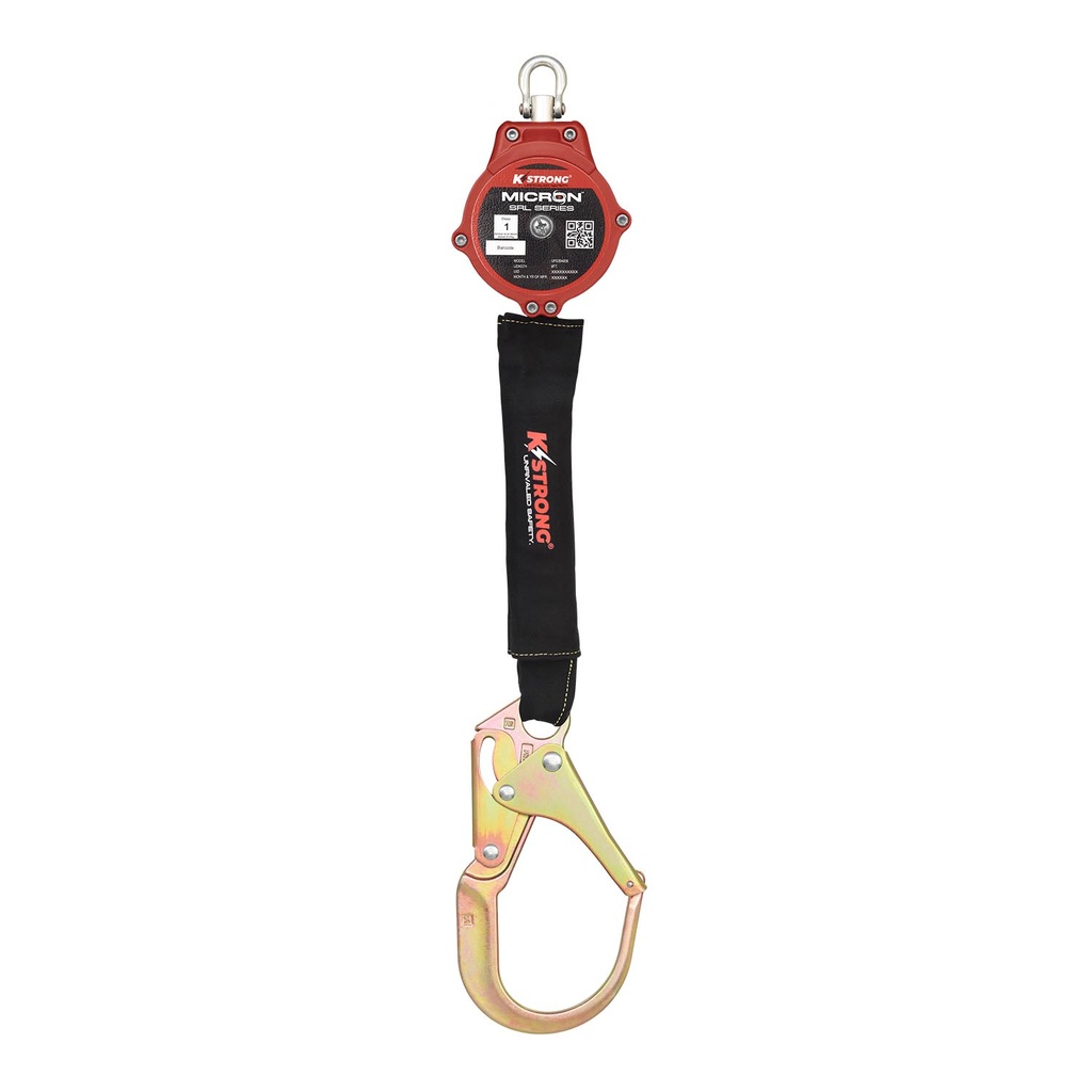 [FP-UFS394006] KStrong® Micron™ 6 ft. Arc Flash Rated SRL with Steel Rebar Hook (ANSI) – Harness Connector Included