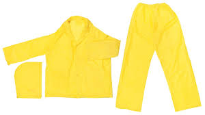 Single Ply PVC .10mm 3 Piece Waterproof Yellow Rain Suit