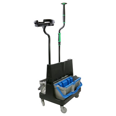 Unger OmniClean Dual Bucket Floor Cleaning Kit with Ergonomic Offset Pole