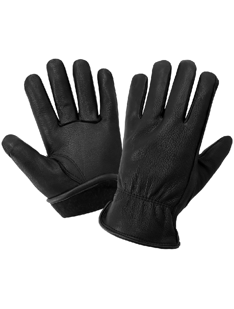 Premium Black Deerskin Leather Insulated Gloves