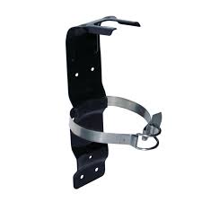Fire Extinguisher Mount, Metal Strap Bracket, Heavy Duty, Compatible 5-Pound Fire Extinguishers, Black