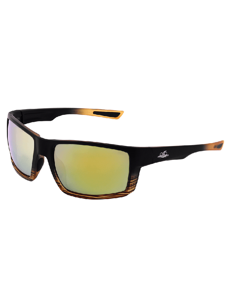 [EP-BH26719PFT] Sawfish™ Gold Mirror Performance Fog Technology Polarized Lens, Tortoise/Black Frame Safety Glasses