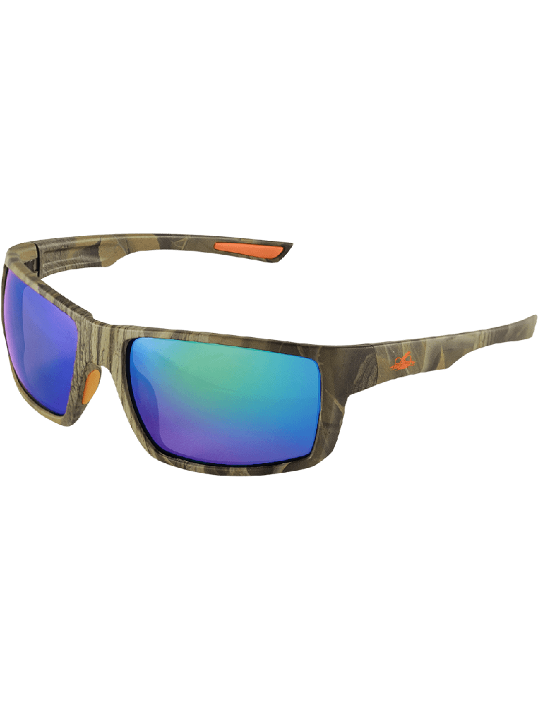[EP-BH261016AF] Sawfish™ Green Mirror Anti-Fog Lens, Woodland Camouflage Frame Safety Glasses