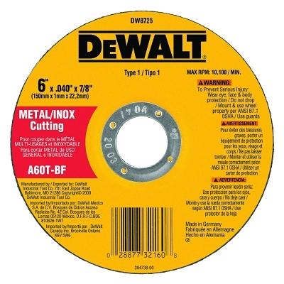 DeWalt Type 1 Thin Metal Cutting Wheels DW8725