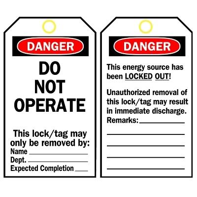 Brady® Lockout Tags 66050, 25/pack