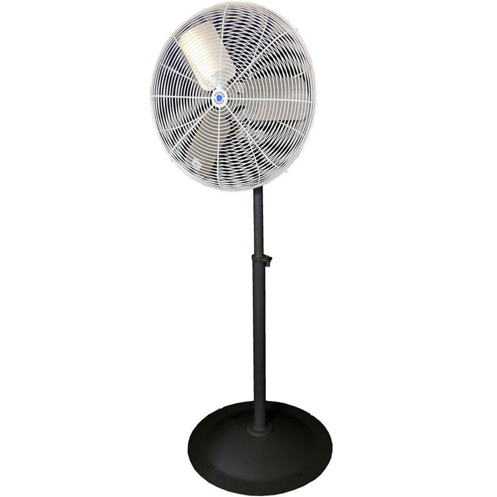 20" Twister Oscillating Circulation Fan, White OSHA Guards, Black Round Pedestal