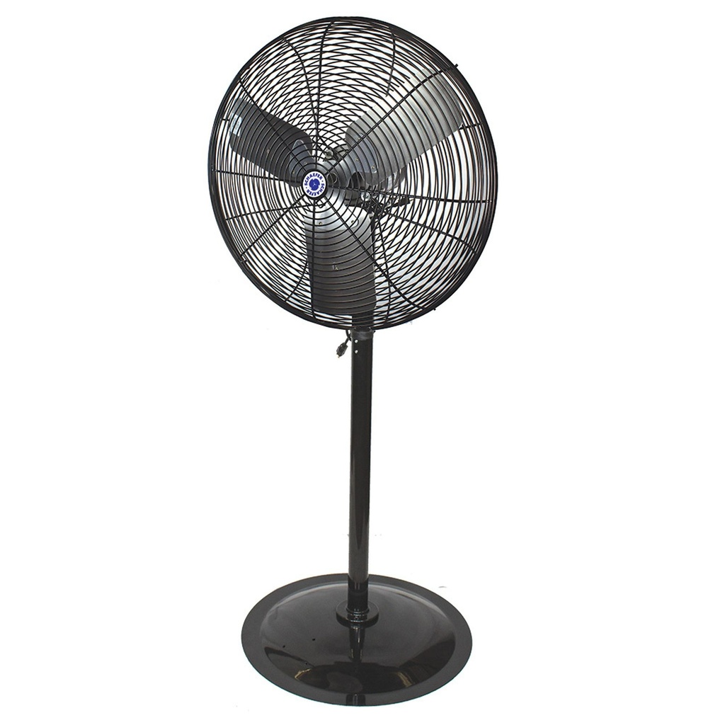 20" Twister Oscillating Circulation Fan, Black OSHA Guards, Black Round Pedestal
