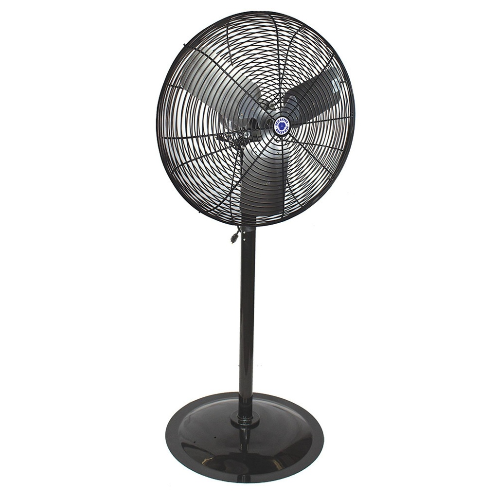 24" Twister Oscillating Circulation Fan, Black OSHA Guards, Black Round Pedestal