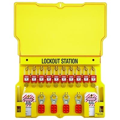 Master Lock® Safety Series™ Lockout Stations with Key Registration Cards 1483BP410