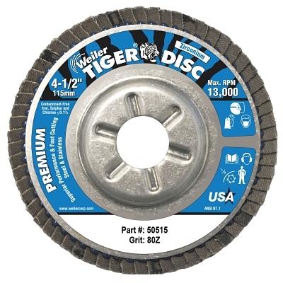 Weiler® Tiger® Disc Angled Style Flap Discs 50515