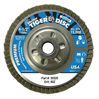 Weiler® Tiger® Disc Angled Style Flap Discs 50520