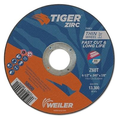 Weiler® Tiger® Zirc Cutting Wheels 58000