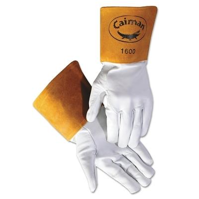 Caiman 1600 Goat Grain Leather/Cowhide Cuff Unlined Welding Gloves