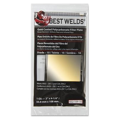 Best Welds Gold Coated Filter Plate 2 in x 4.25 in, Gold