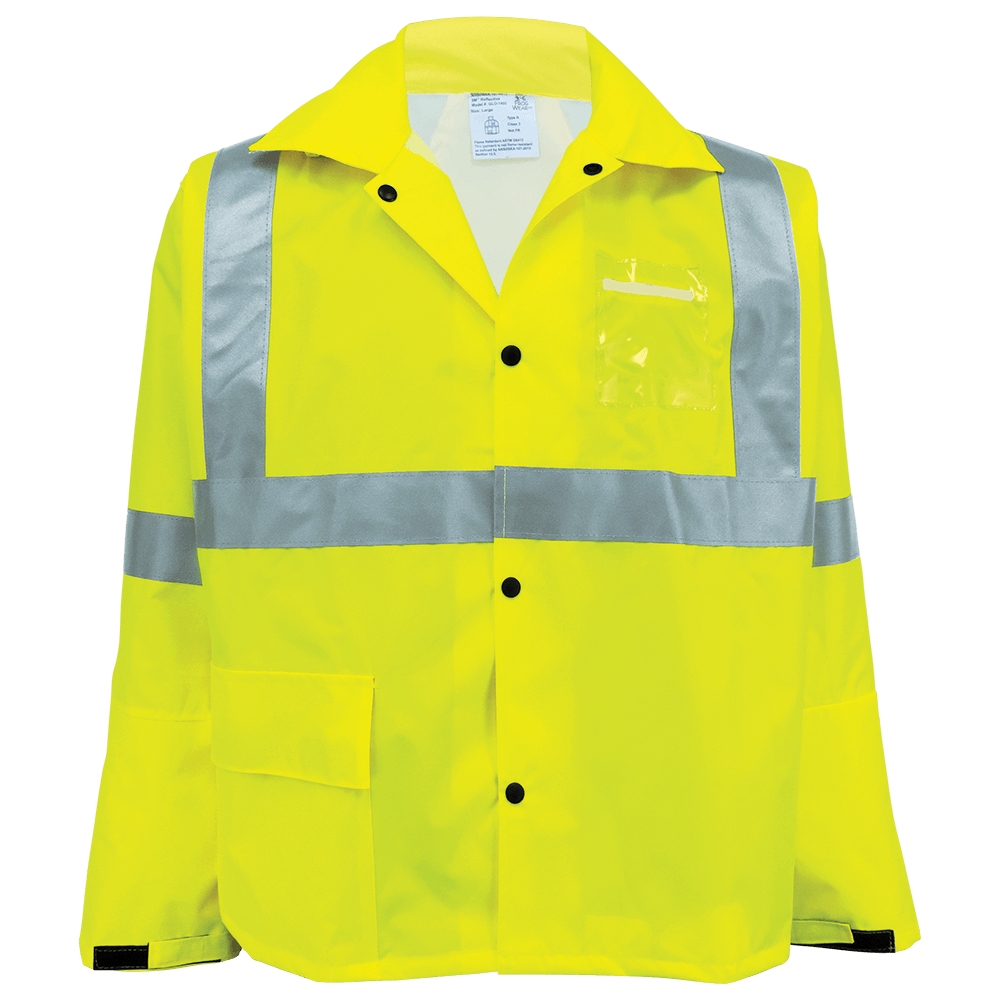 [SA-GLO-1400] FrogWear® HV High-Visibility Self-Extinguishing Yellow/Green Rain Jacket