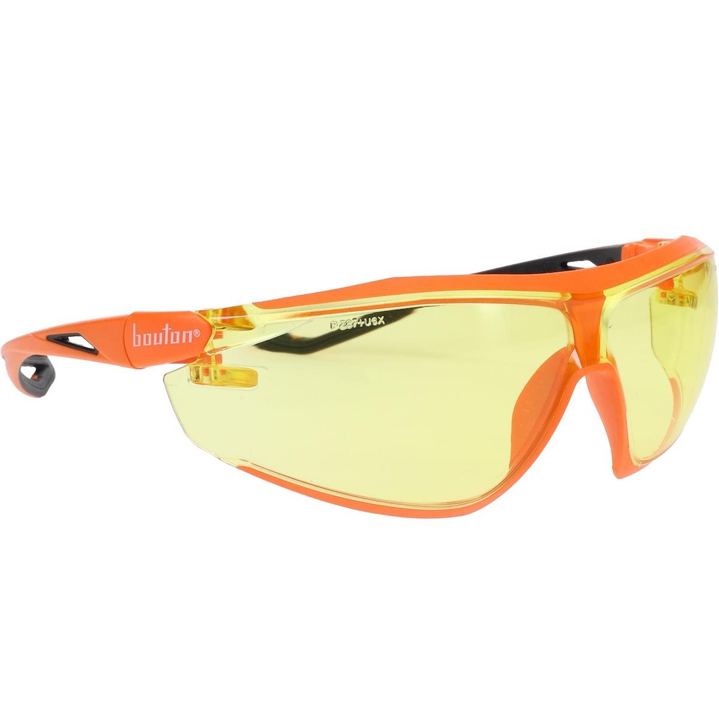 ECO Series™ Bio-Based Full Frame Safety Glasses with Orange Frame, Amber Lens and Anti-Scratch / Anti-Fog Coating