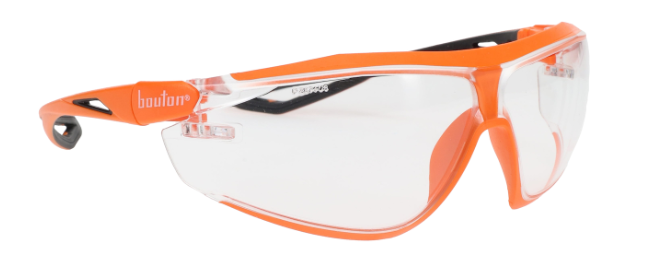 ECO Series™ Bio-Based Full Frame Safety Glasses with Orange Frame, Clear Lens 