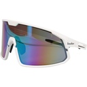 Site Boss Enhanced Coverage Full Frame Safety Glasses, with White Frame, Green Mirror Plus PRO Lens, and Anti-Scratch Coating