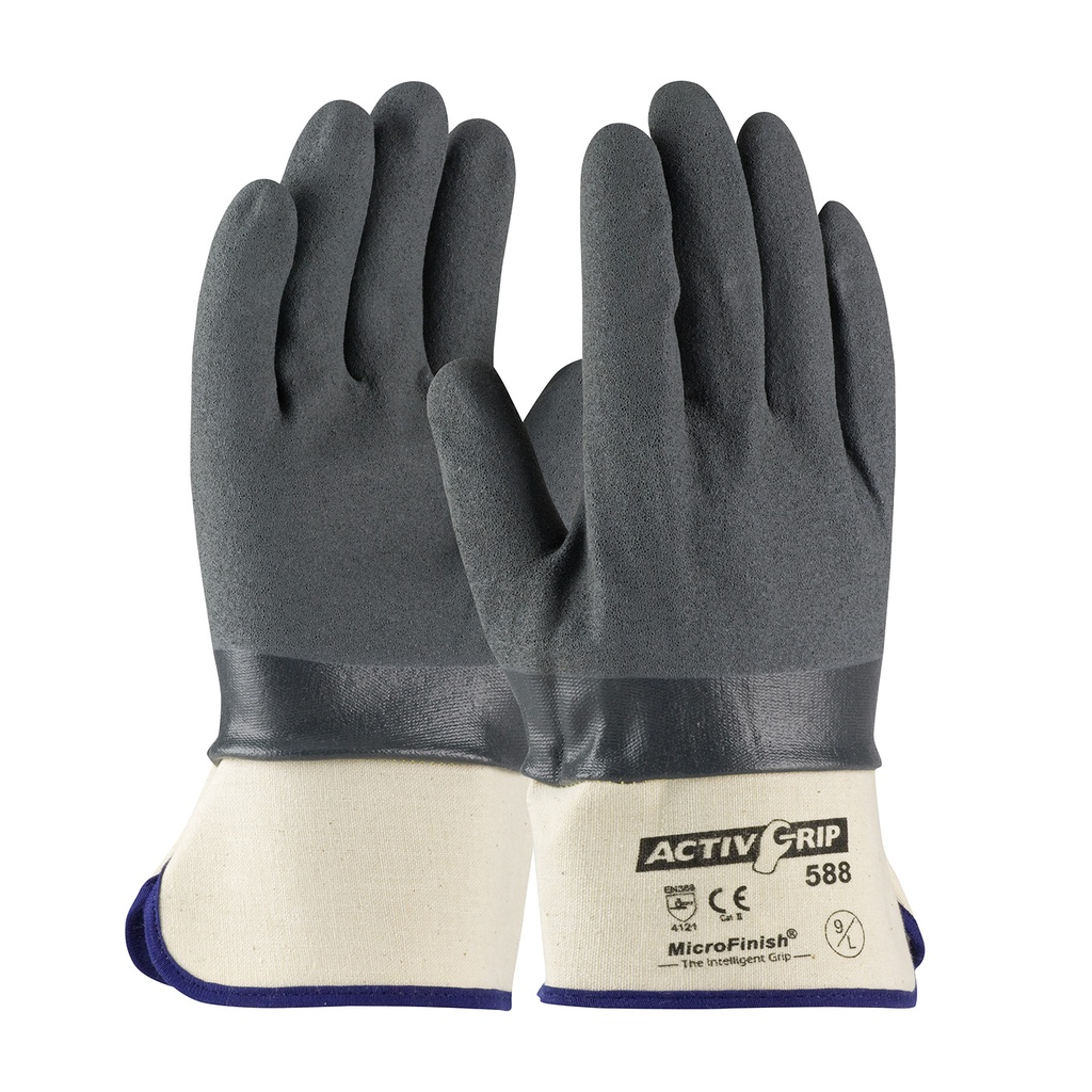[A-56-AG588] ActivGrip™ Nitrile Coated Glove with Cotton Liner and MicroFinish Grip - Safety Cuff